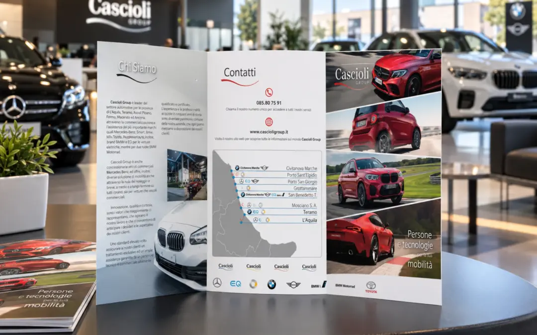 Impaginazione 4 depliant per Cascioli Group